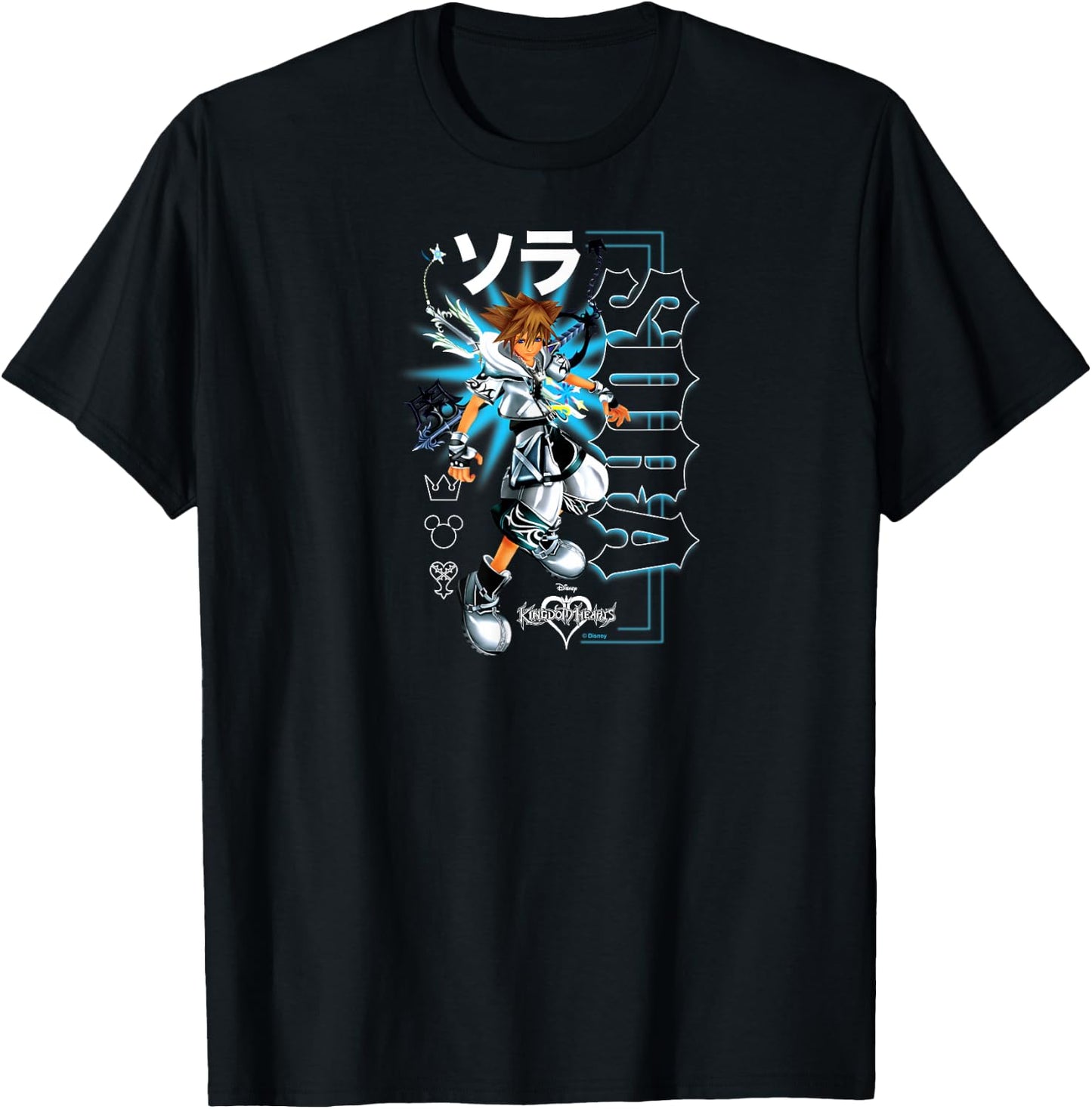 Kingdom Hearts - Sora Character Kanji T-Shirt - T-Shirt | Black