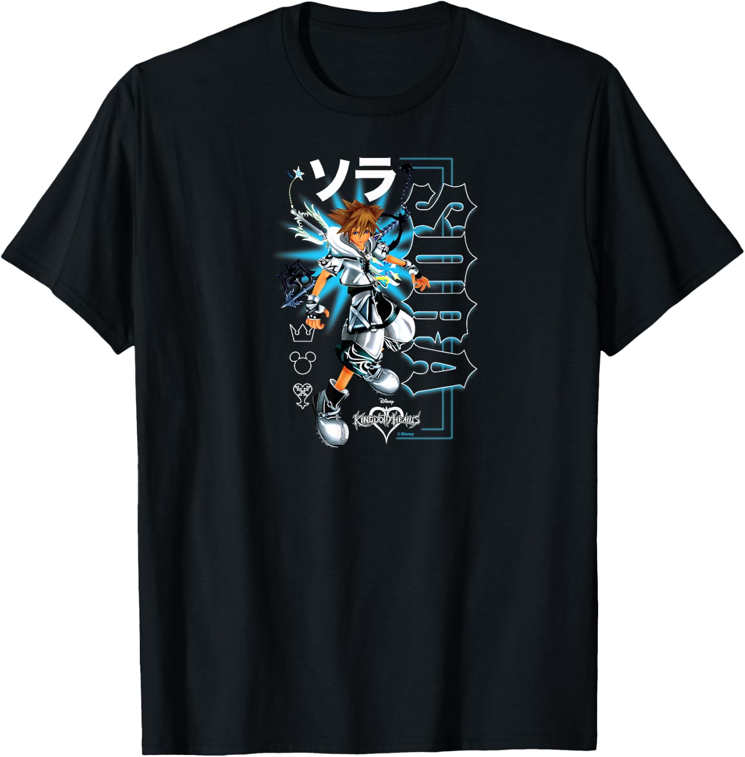 Kingdom Hearts - Sora Character Kanji T-Shirt - T-Shirt | Black