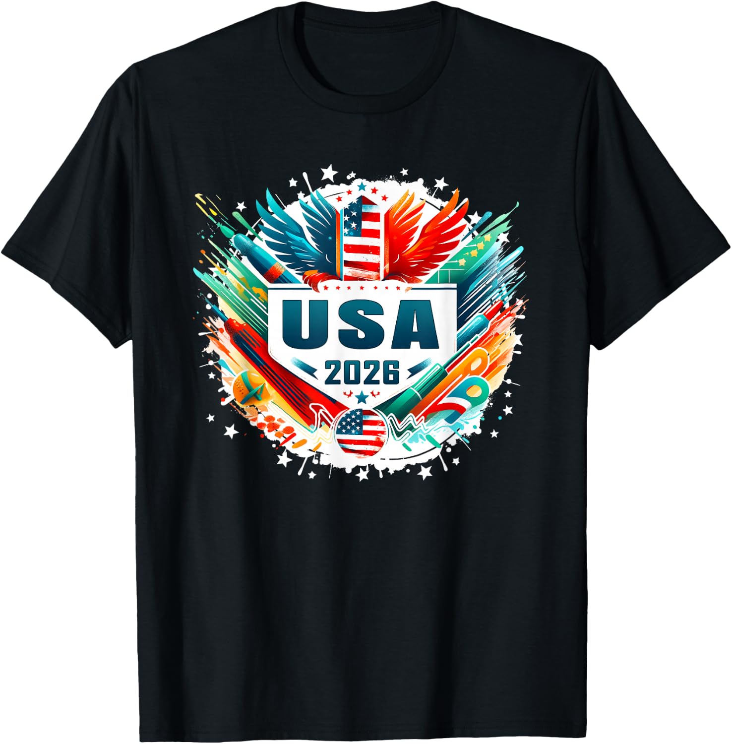 USA 2026 Go United States Sport USA Team 2026 USA T-Shirt - T-Shirt | Black