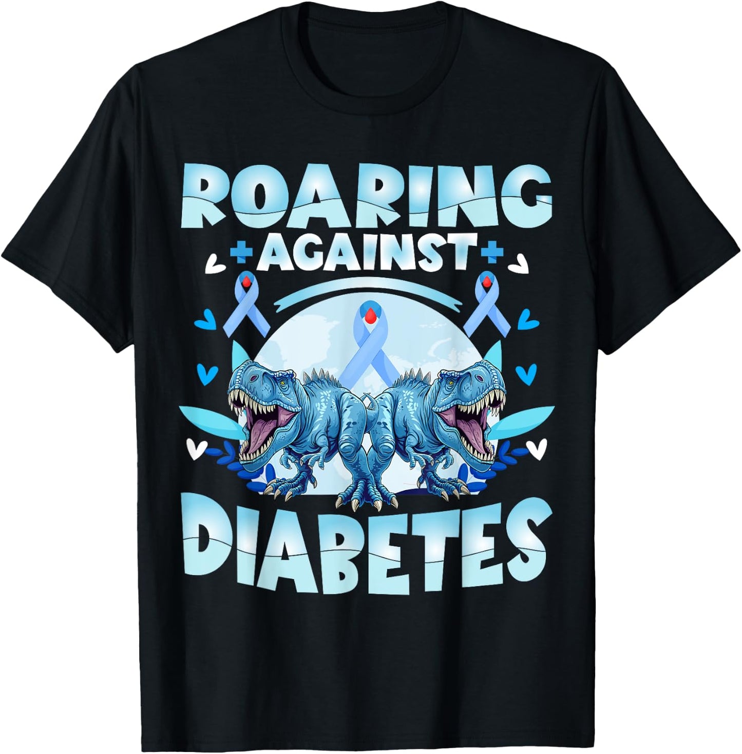 T1d Diabetes Awareness Kids T-Rex T-Shirt - T-Shirt | Black