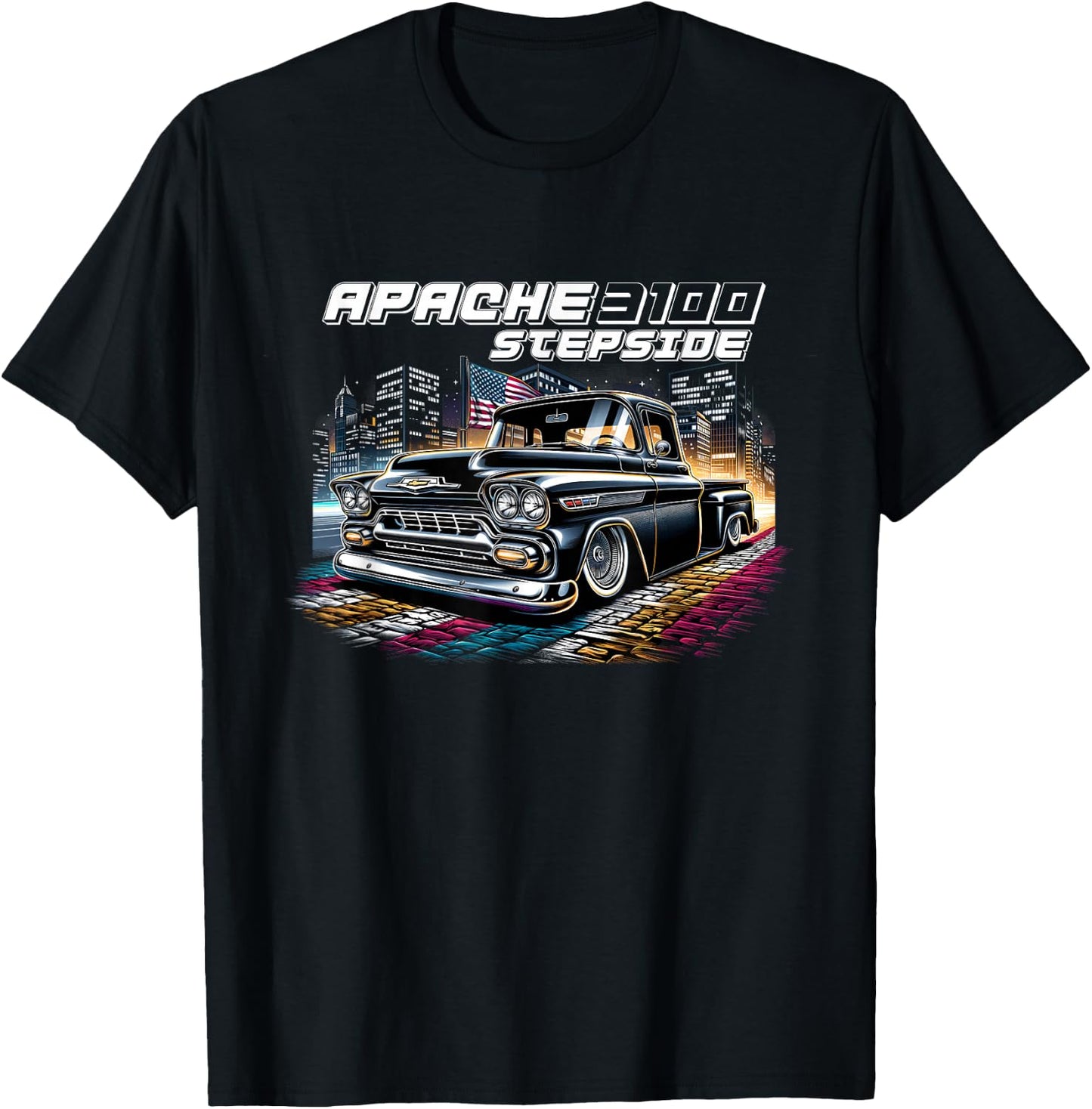 C10 Apache Stepside Classic Pickup Truck C10 Apache Truck T-Shirt - T-Shirt | Black