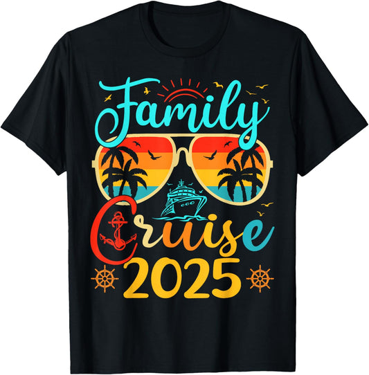 Family Cruise 2025 Summer Vacation Matching Family Cruise T-Shirt - T-Shirt | Black