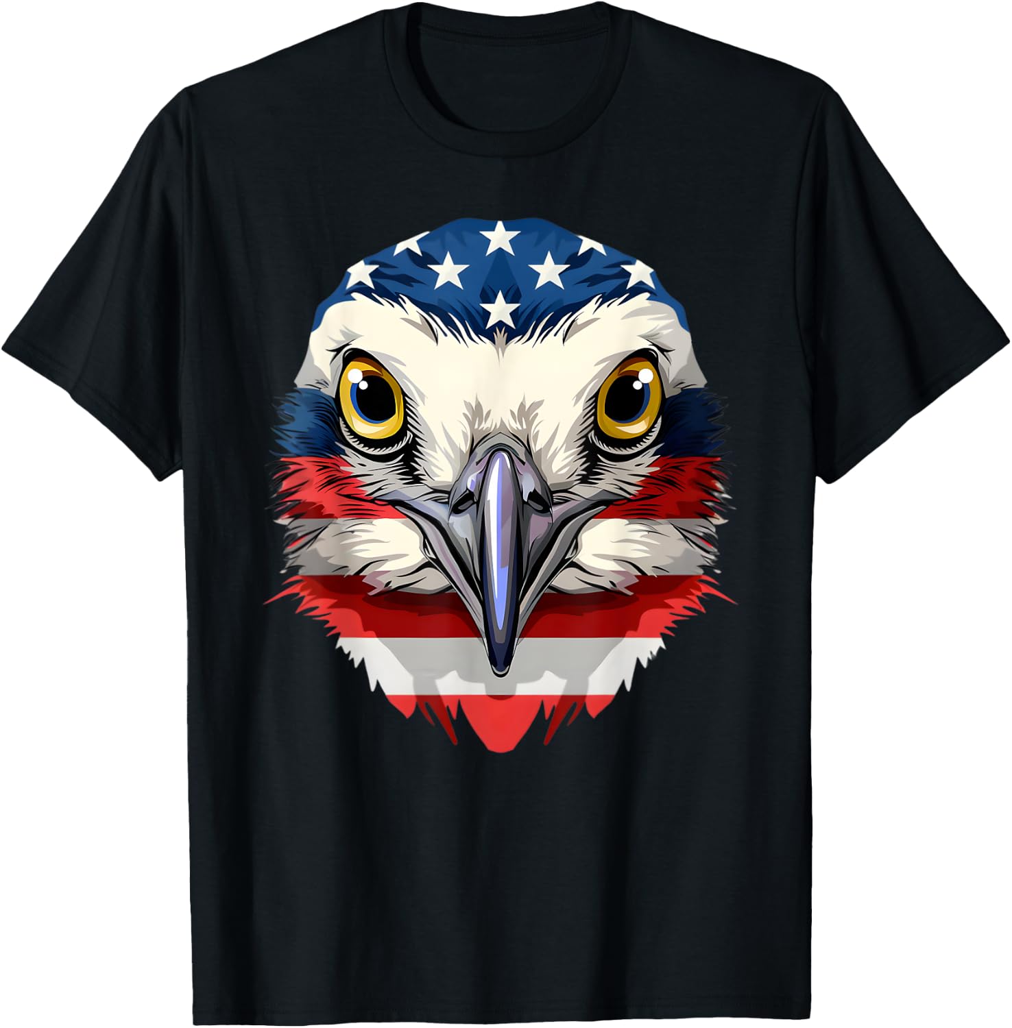 American Flag Killdeer Face Patriotic Bird Face 4th Of July T-Shirt - T-Shirt | Black