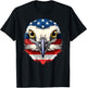 American Flag Killdeer Face Patriotic Bird Face 4th Of July T-Shirt - T-Shirt | Black