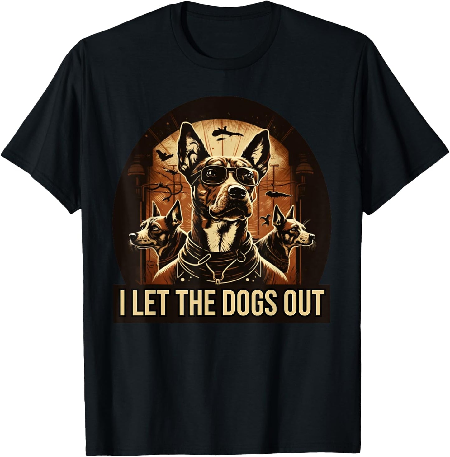 I let the dogs out funny dog lovers T-Shirt - T-Shirt | Black