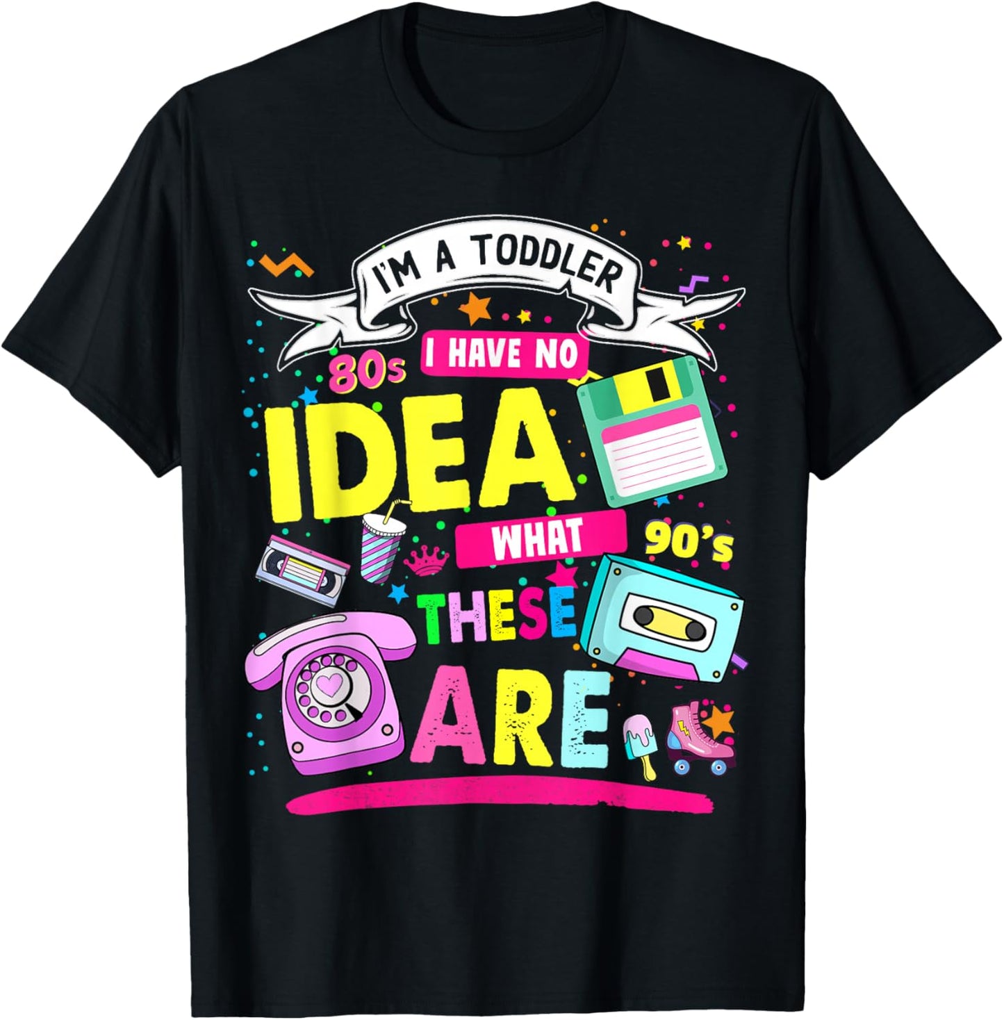 80s Outfit Ideas for Toddlers & Kids 80s Nostalgia T-Shirt - T-Shirt | Black