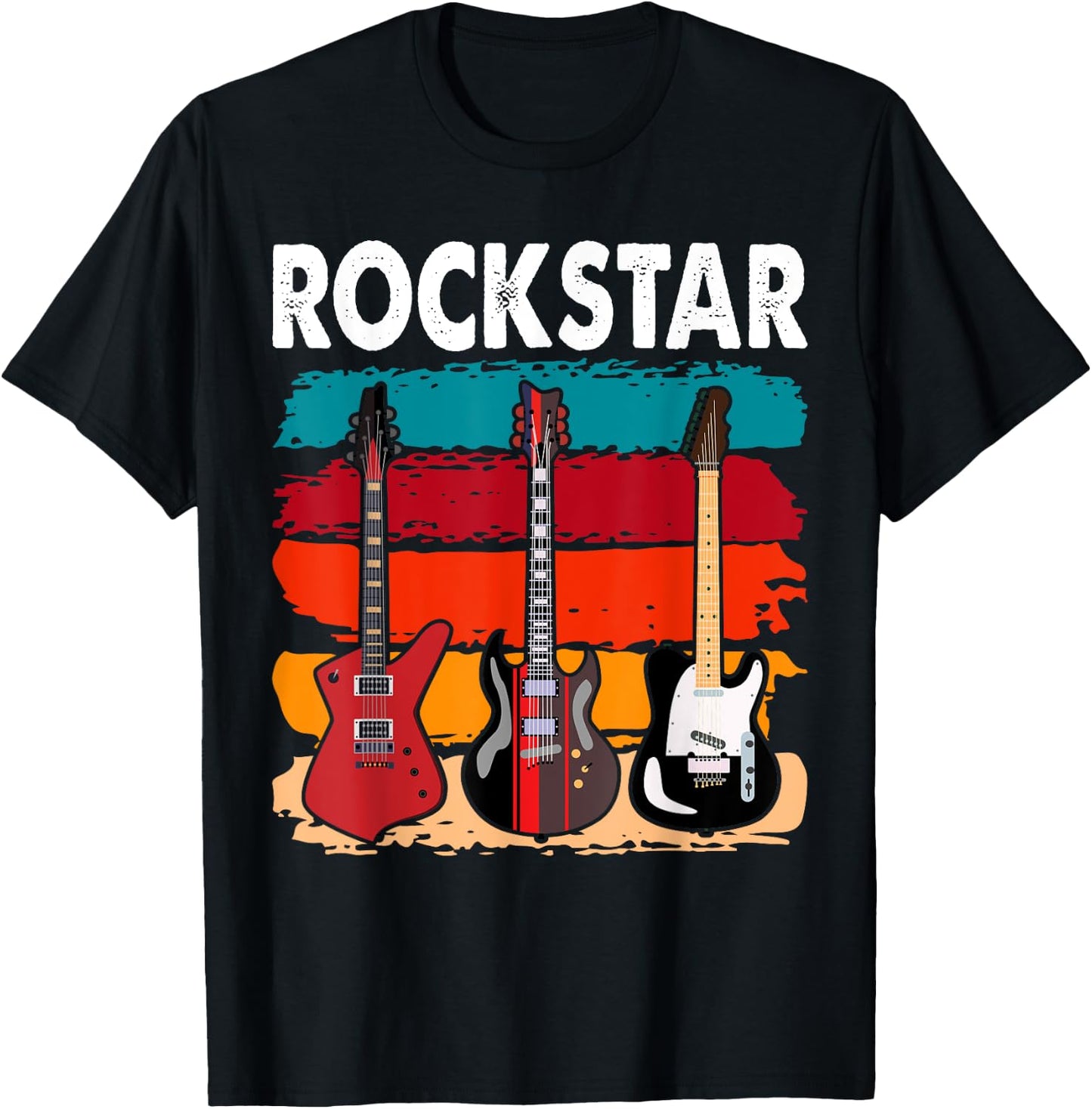 Rockstar Kids Vintage Guitar T-Shirt - T-Shirt | Black