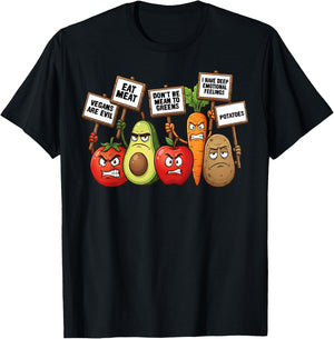 Cute Vegetable Art Men Women Fruit Veggie Vegan Gardening T-Shirt - T-Shirt | Black