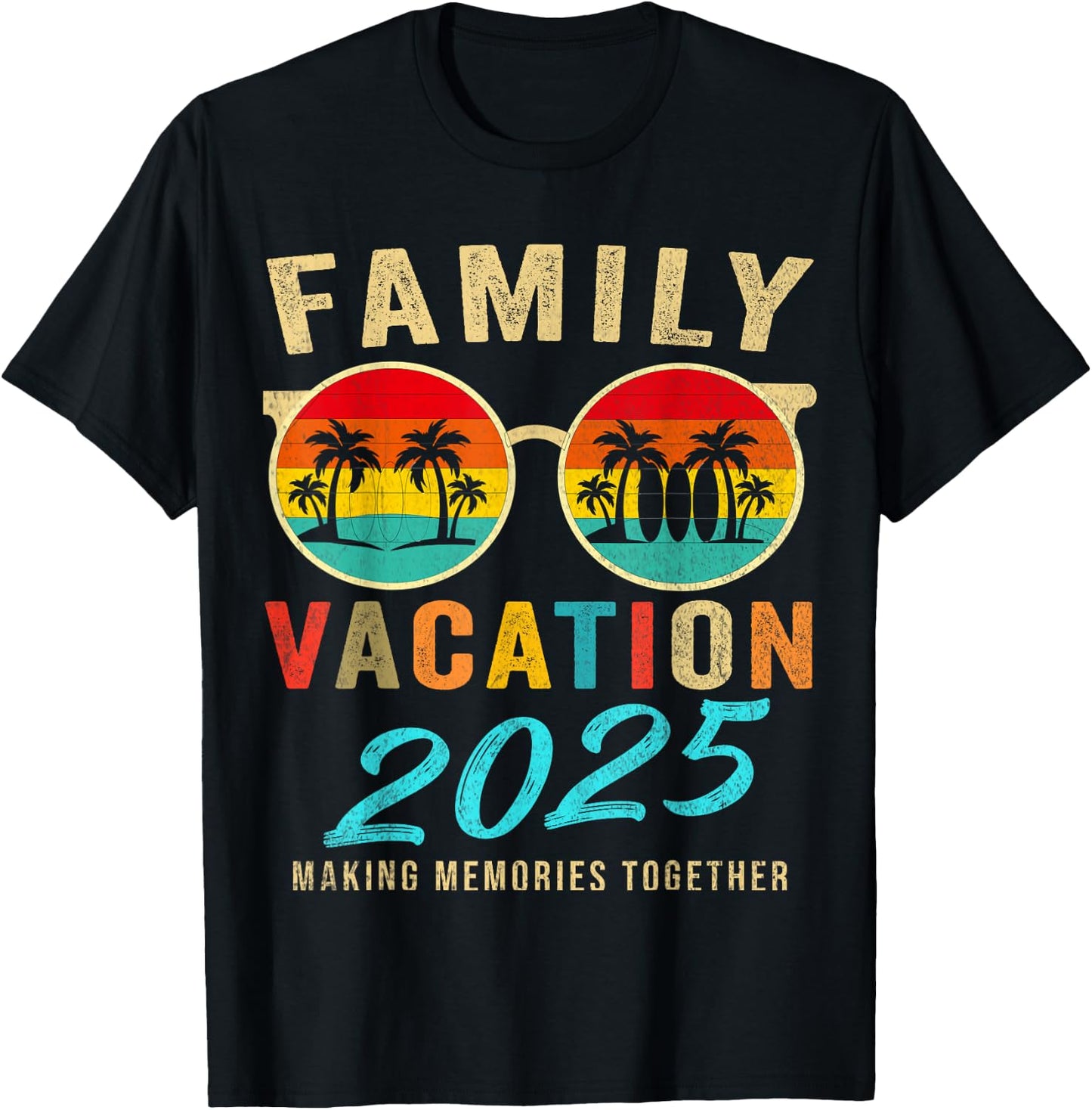 Family Vacation 2025 Beach Matching Summer Vacation 2025 T-Shirt - T-Shirt | Black