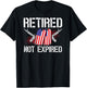 Retired Not Expired Veteran Back Print T-Shirt - T-Shirt | Black