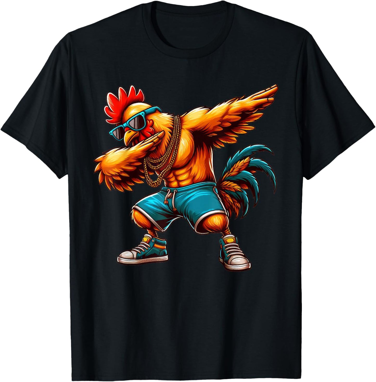 Dabbing Rooster Funny Rooster Dab Dance Boys Girls Kids T-Shirt - T-Shirt | Black