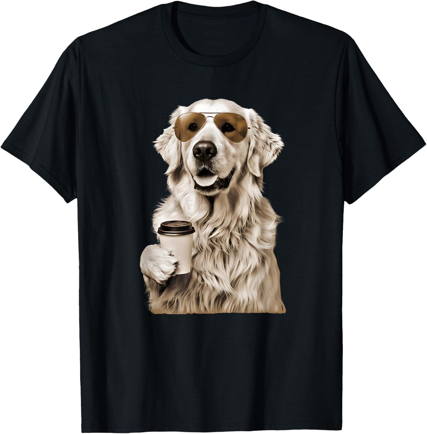English Cream Golden Retriever Coffee Dog Mom Dad Men Women T-Shirt - T-Shirt | Black