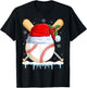 Christmas Baseball Player Santa Sports Design Boys T-Shirt - T-Shirt | Black