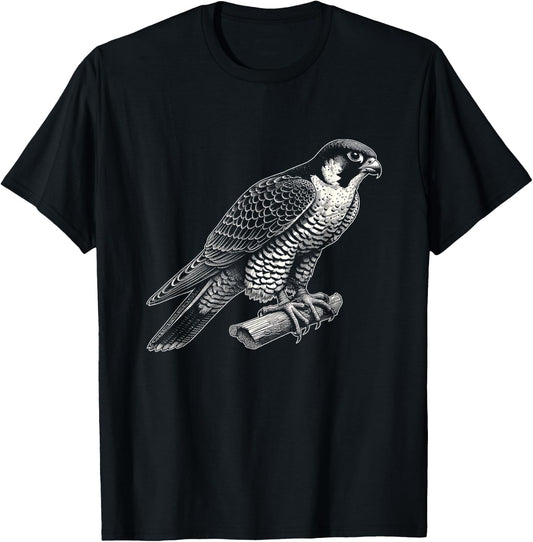 Peregrine Falcon Lover Theme Designs Peregrine Falcon Bird Graphic Artwork Design T-Shirt - T-Shirt | Black