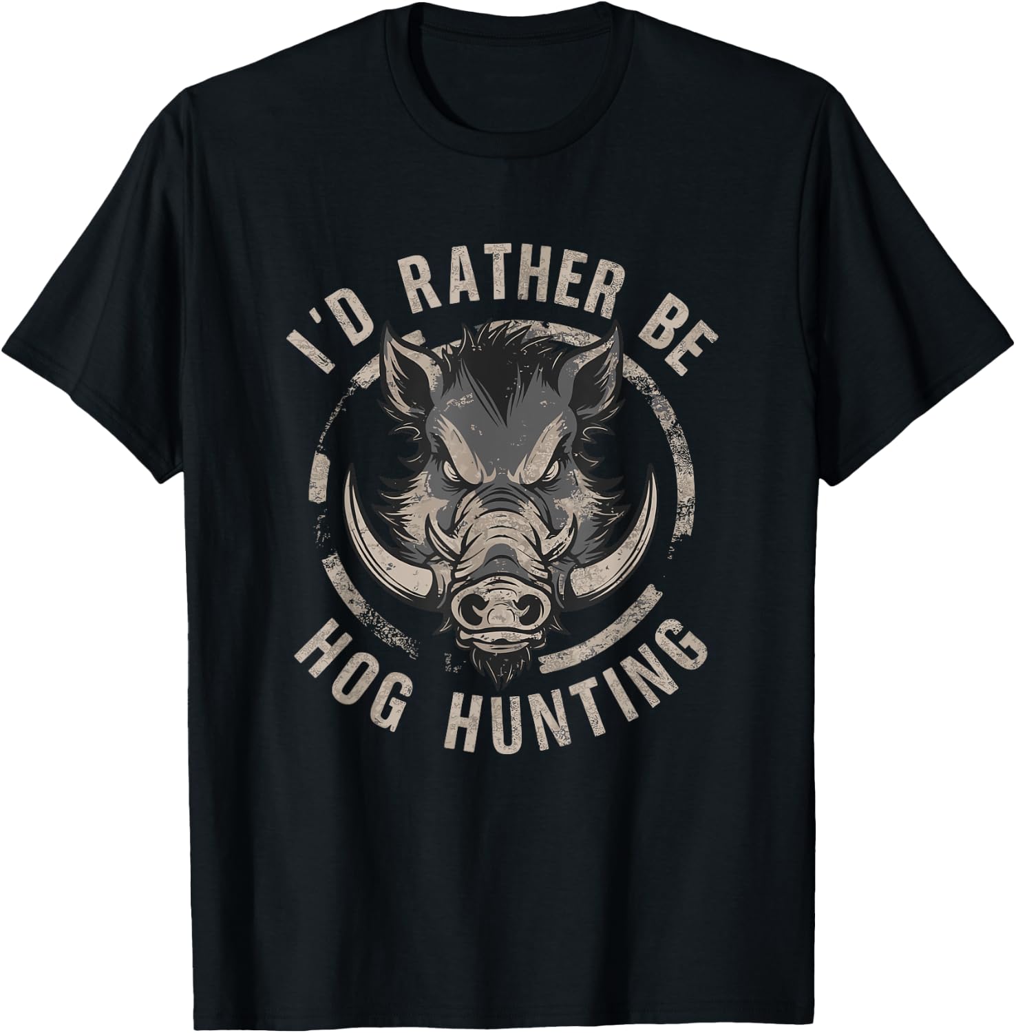 Hog Hunting Hunter Wild Pig Huntsman Hunt Boar Hunters T-Shirt - T-Shirt | Black