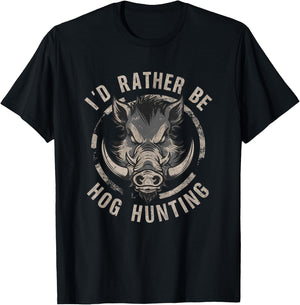 Hog Hunting Hunter Wild Pig Huntsman Hunt Boar Hunters T-Shirt - T-Shirt | Black