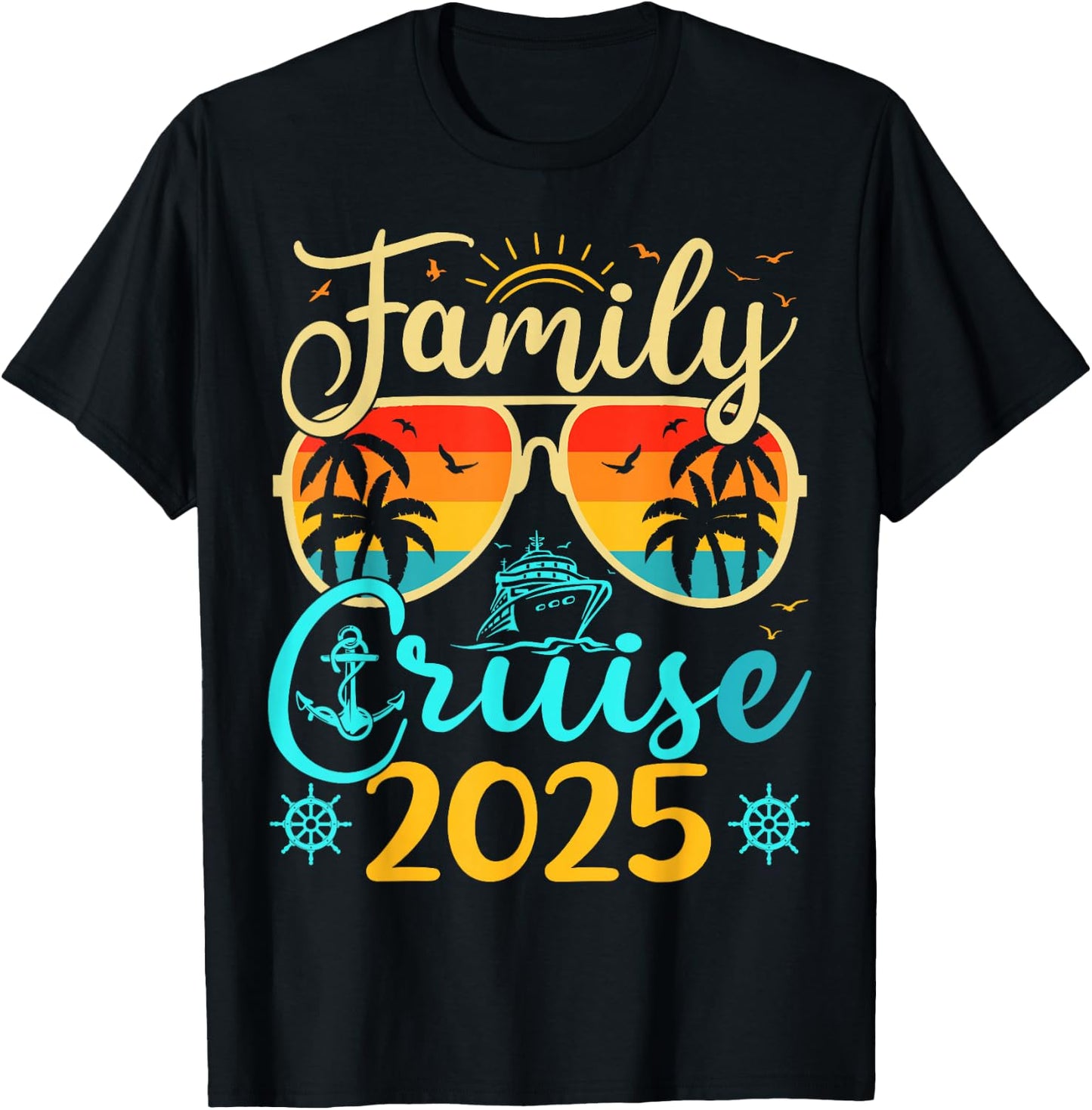 Family Cruise 2025 Summer Vacation Matching Family Cruise T-Shirt - T-Shirt | Black