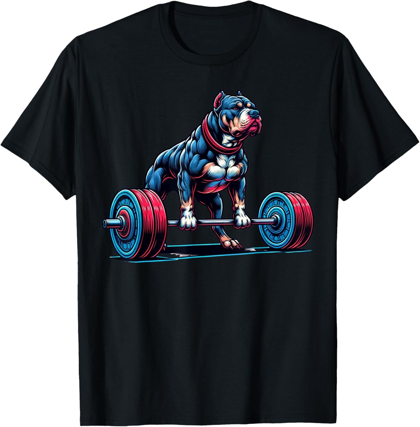 Pitbull Deadlifting Shirt, Pit Bull Gym Workout Deadlift Gym T-Shirt - T-Shirt | Black