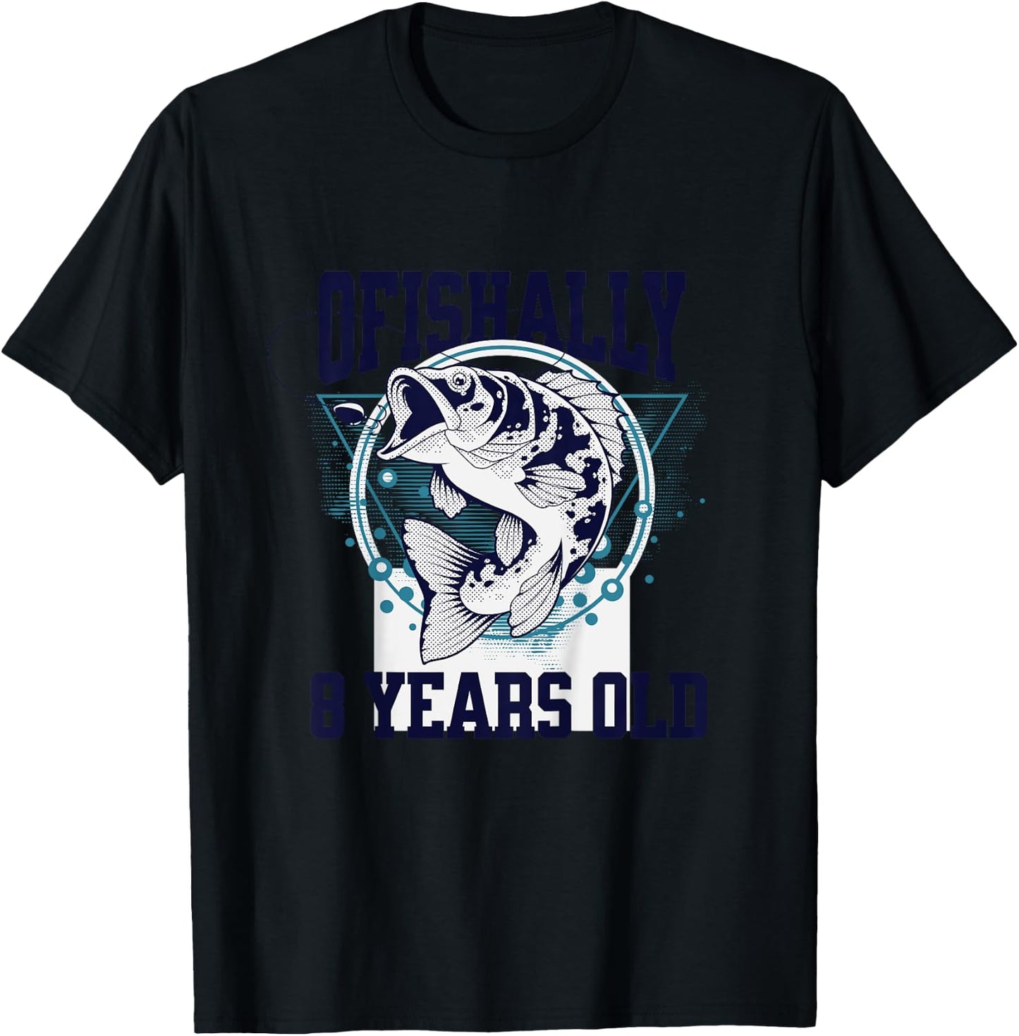 Kids Ofishally 8 Years Old, Eighth Birthday T-Shirt - T-Shirt | Black