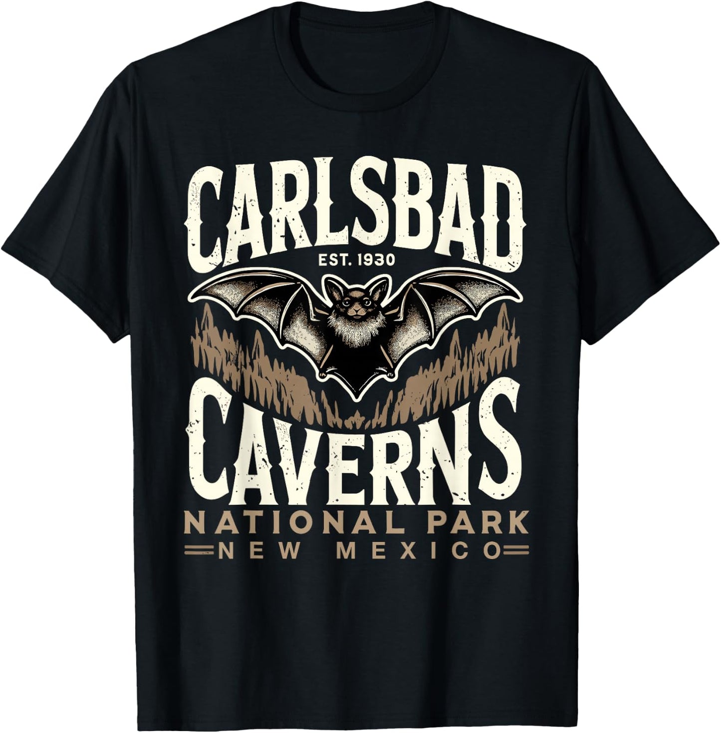 Carlsbad Caverns National Park Bat Carlsbad Souvenir T-Shirt - T-Shirt | Black