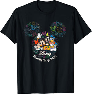 Disney Mickey & Friends Fireworks Vacation Family Trip 2025 T-Shirt - T-Shirt | Black