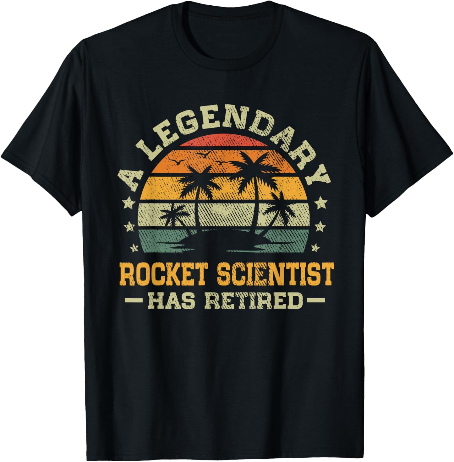 Sunset Retirement A Legendary Rocket Scientist Has Retired T-Shirt - T-Shirt | Black
