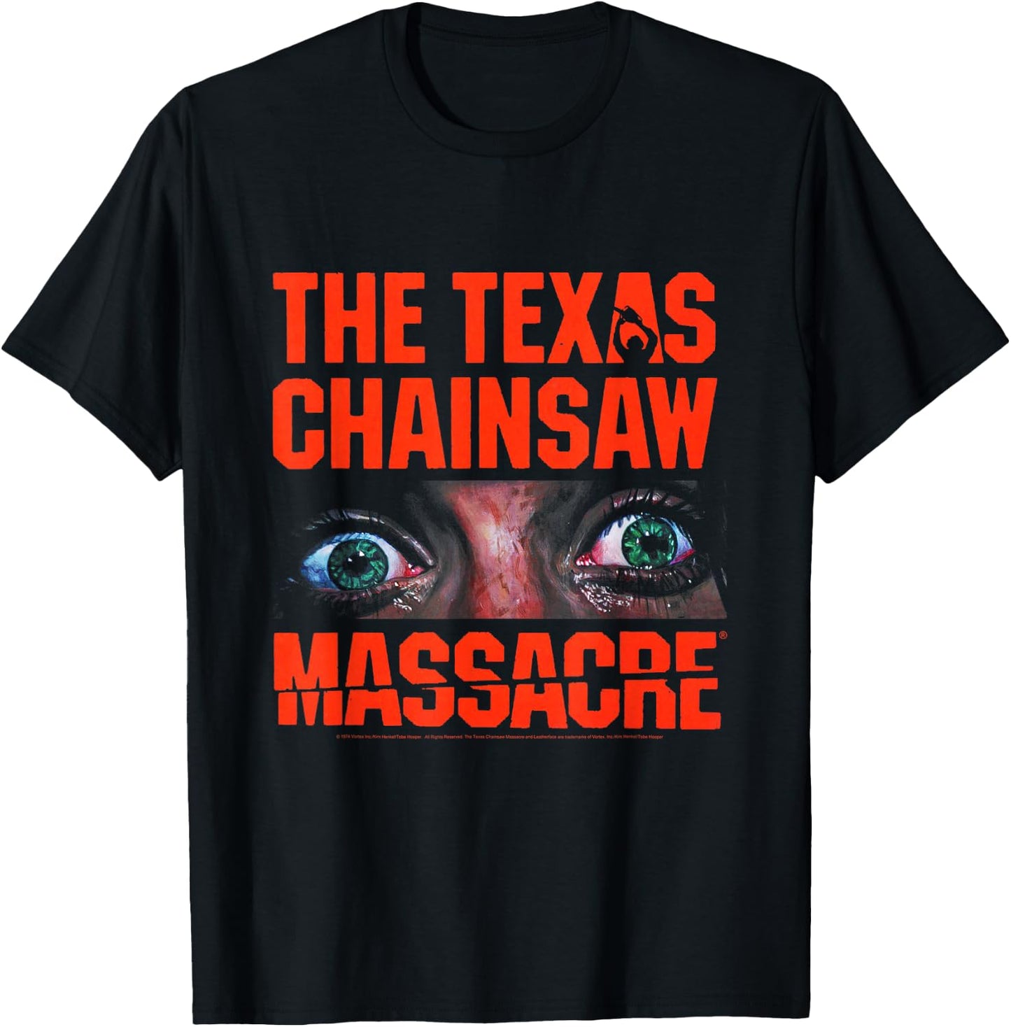 Texas Chainsaw Massacre Sally's Eyes and Jumbo Logo T-Shirt - T-Shirt | Black