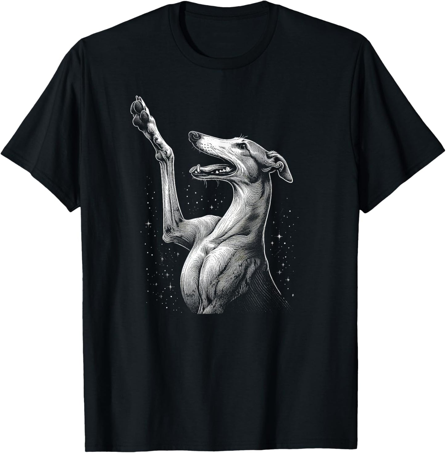 Greyhound Art Design and Men T-Shirt - T-Shirt | Black