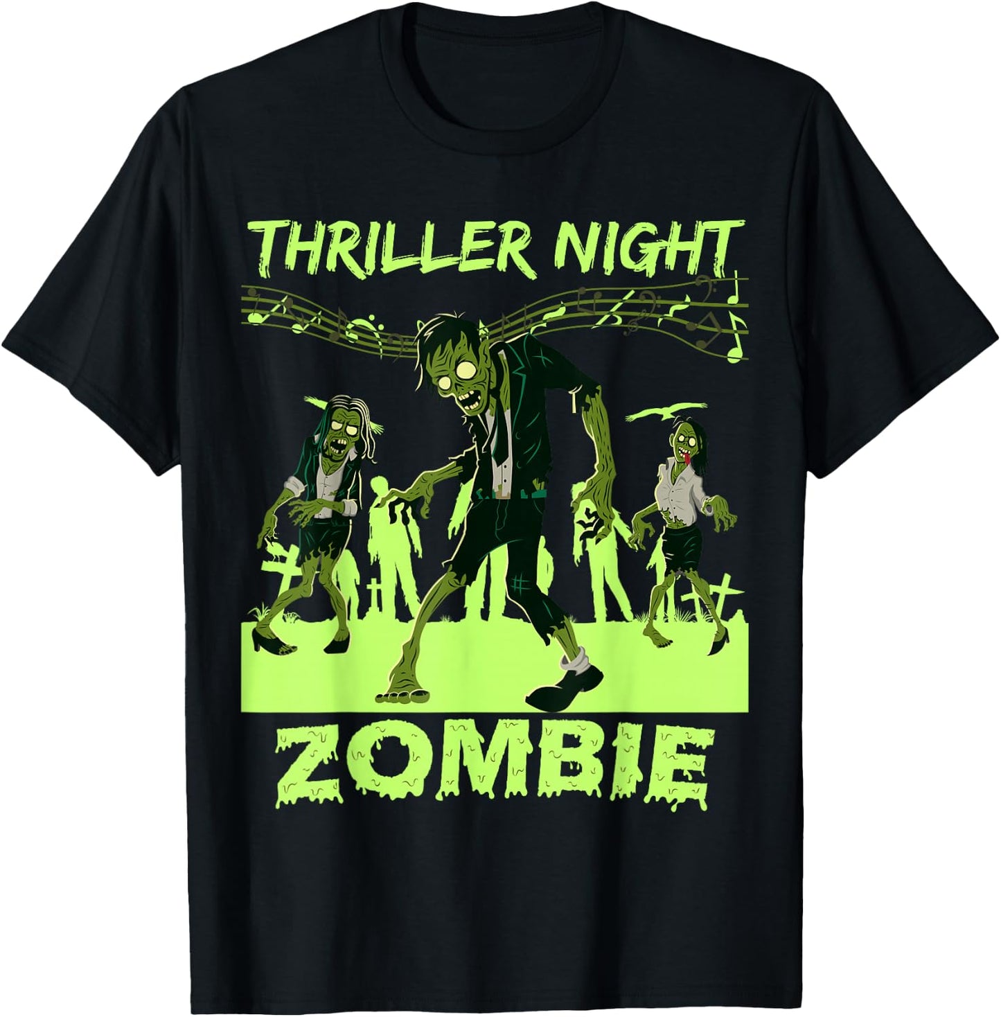 Thriller Night Halloween Dancing Zombie T-Shirt - T-Shirt | Black