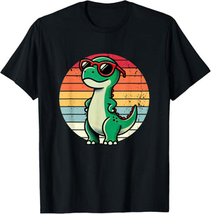 Cool Retro Dinosaur T-Rex Novelty Men Women Kids Dinosaur T-Shirt - T-Shirt | Black