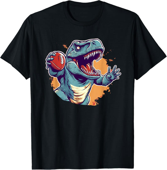Player Dinosaurs for T Rex and American Football Player T-Shirt - T-Shirt | Black