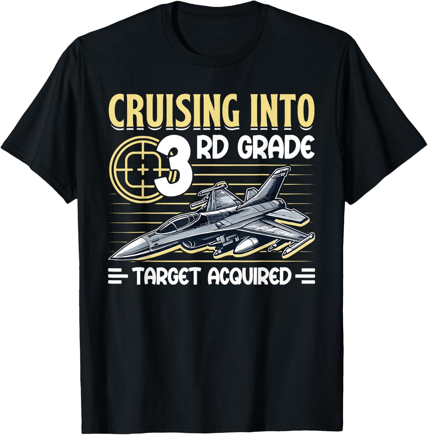 Cruising Into 3rd Grade Jet Fighter First Day Back To School T-Shirt - T-Shirt | Black