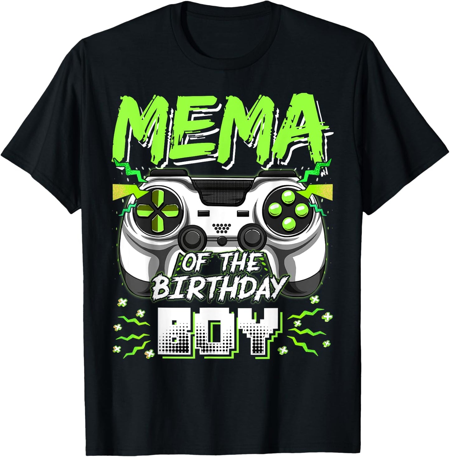 Mema Of The Birthday Boy Video Game Bday Party T-Shirt - T-Shirt | Black
