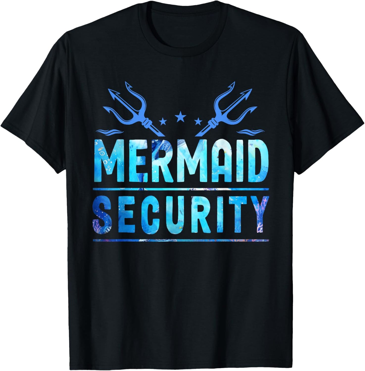 Mermaid Security Funny Dad Mermaid Family Mermaid Squad T-Shirt - T-Shirt | Black
