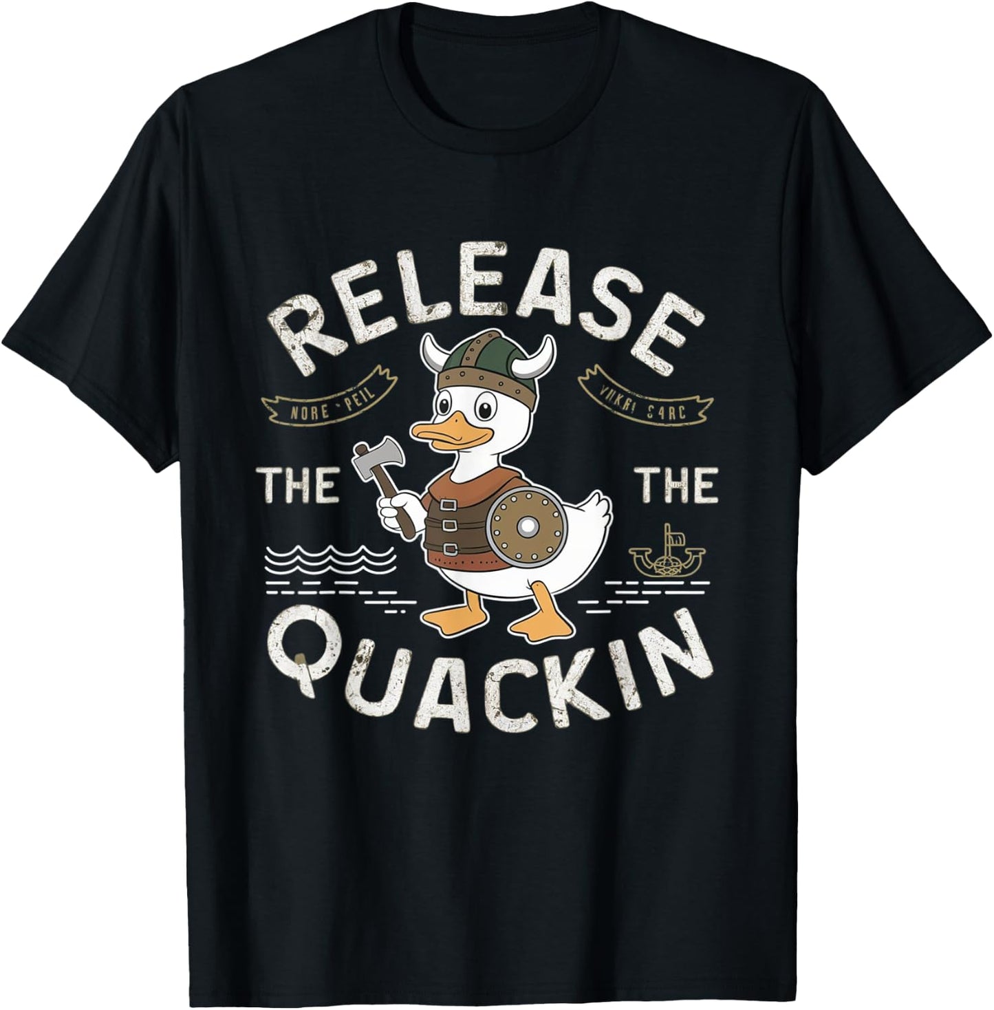 Release The Quackin Funny Duck Pun Funny T-Shirt - T-Shirt | Black