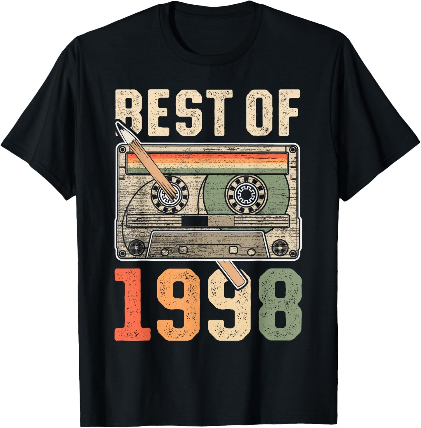 Best of 1998 Old Cassette 28th Birthday Retro T-Shirt - T-Shirt | Black