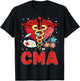 Cute CMA Shirt Caduceus Stethoscope Heartbeat T-Shirt - T-Shirt | Black