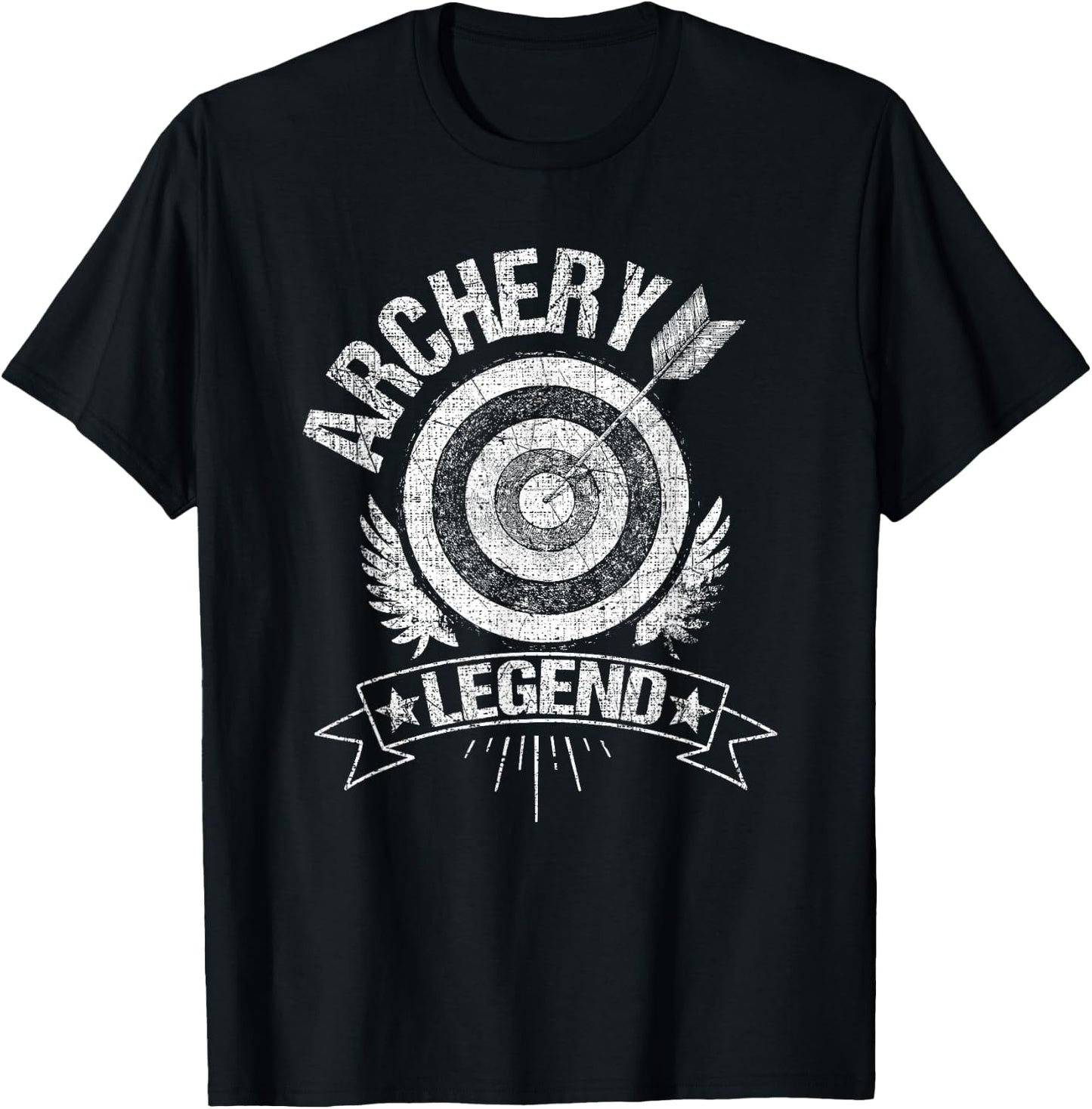 Archery Legend Vintage Bullseye Design T-Shirt - T-Shirt | Black
