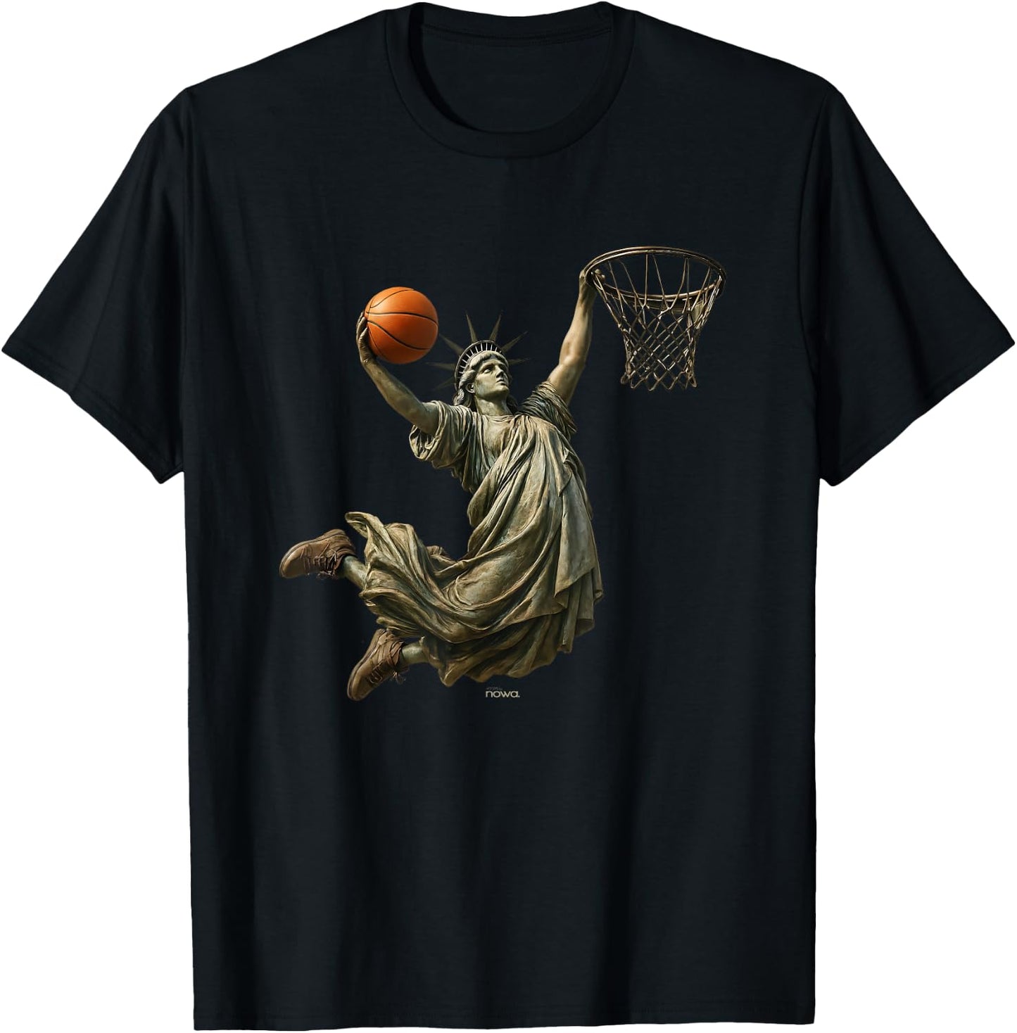 Lady Liberty Basketball - SLAM Dunk ONE Hand ON The Rim T-Shirt - T-Shirt | Black
