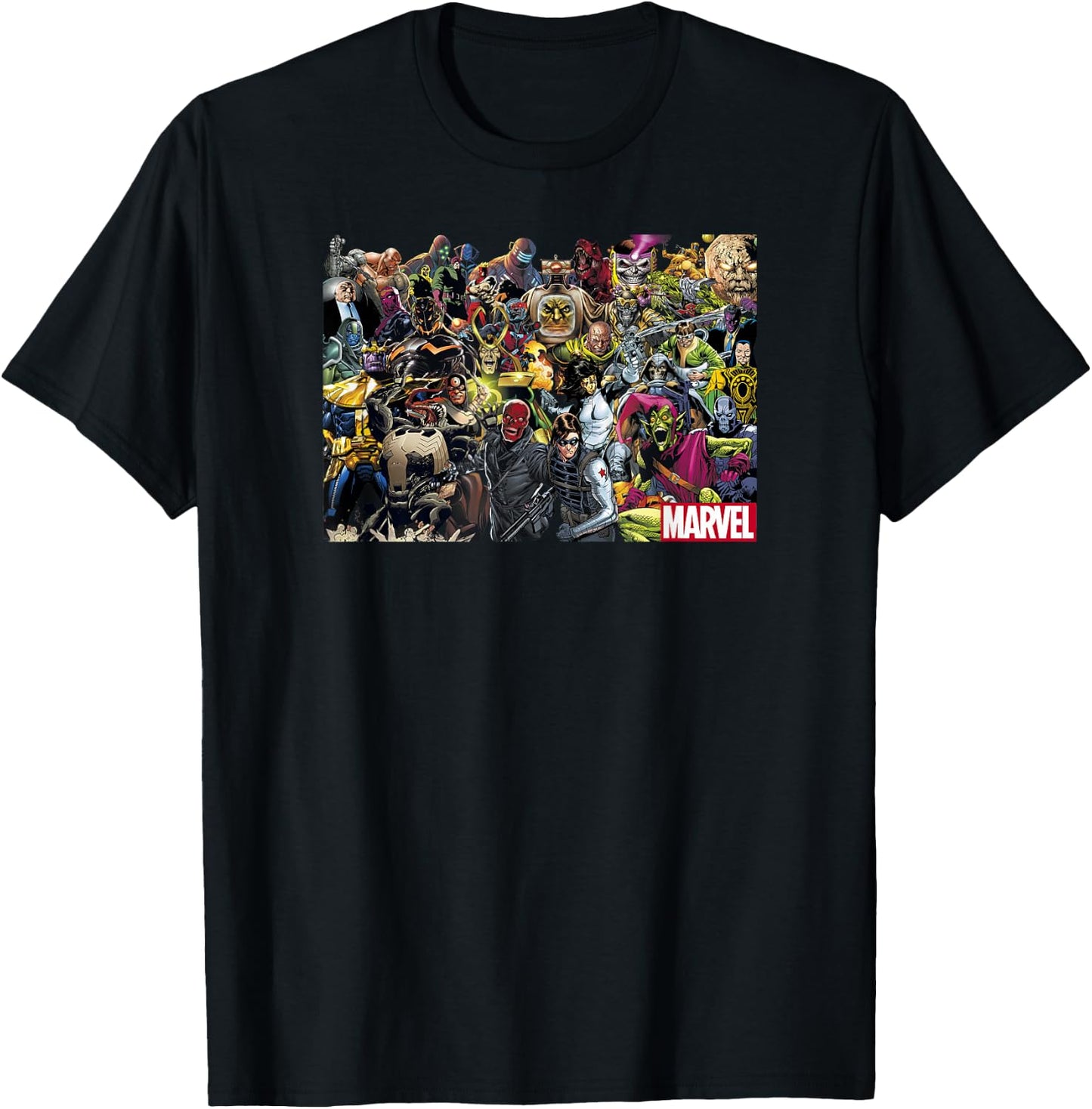 Marvel Retro Comics Villain Team Up Collage T-Shirt - T-Shirt | Black