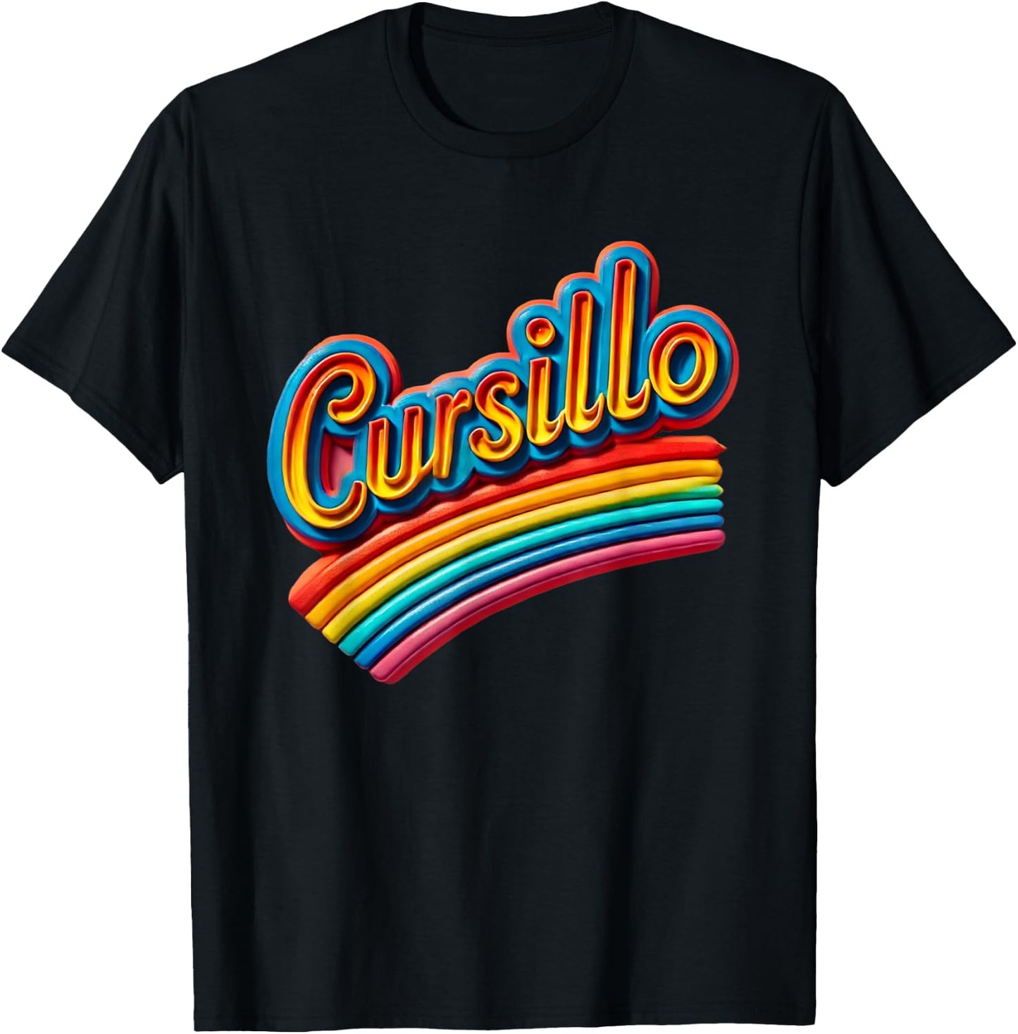 DeColores Cursillo Rainbow Rooster Catholic T-Shirt - T-Shirt | Black