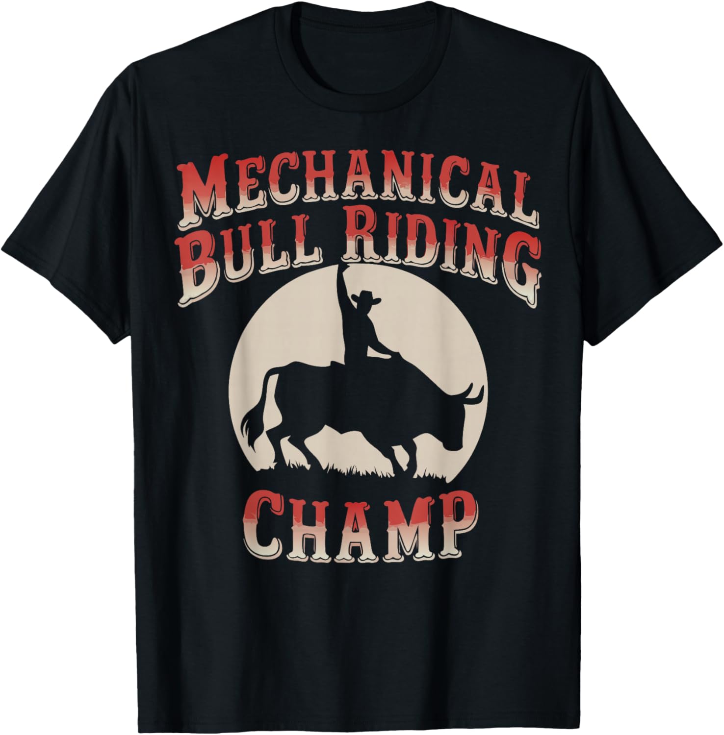 Mechanical Bull Riding Champ T-Shirt - T-Shirt | Black