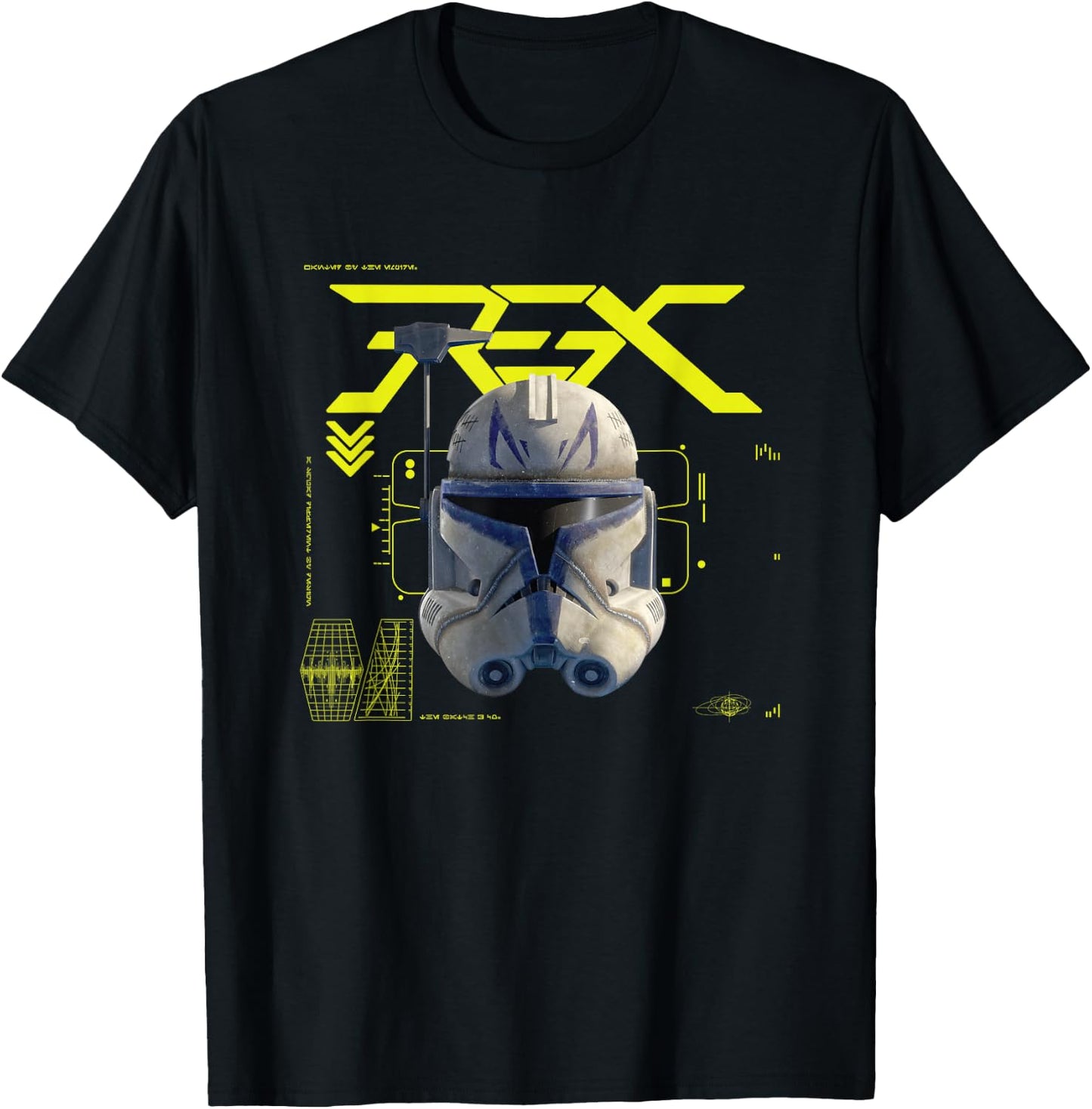 Star Wars The Bad Batch Epic Captain Rex Helmet Chest Poster T-Shirt - T-Shirt | Black
