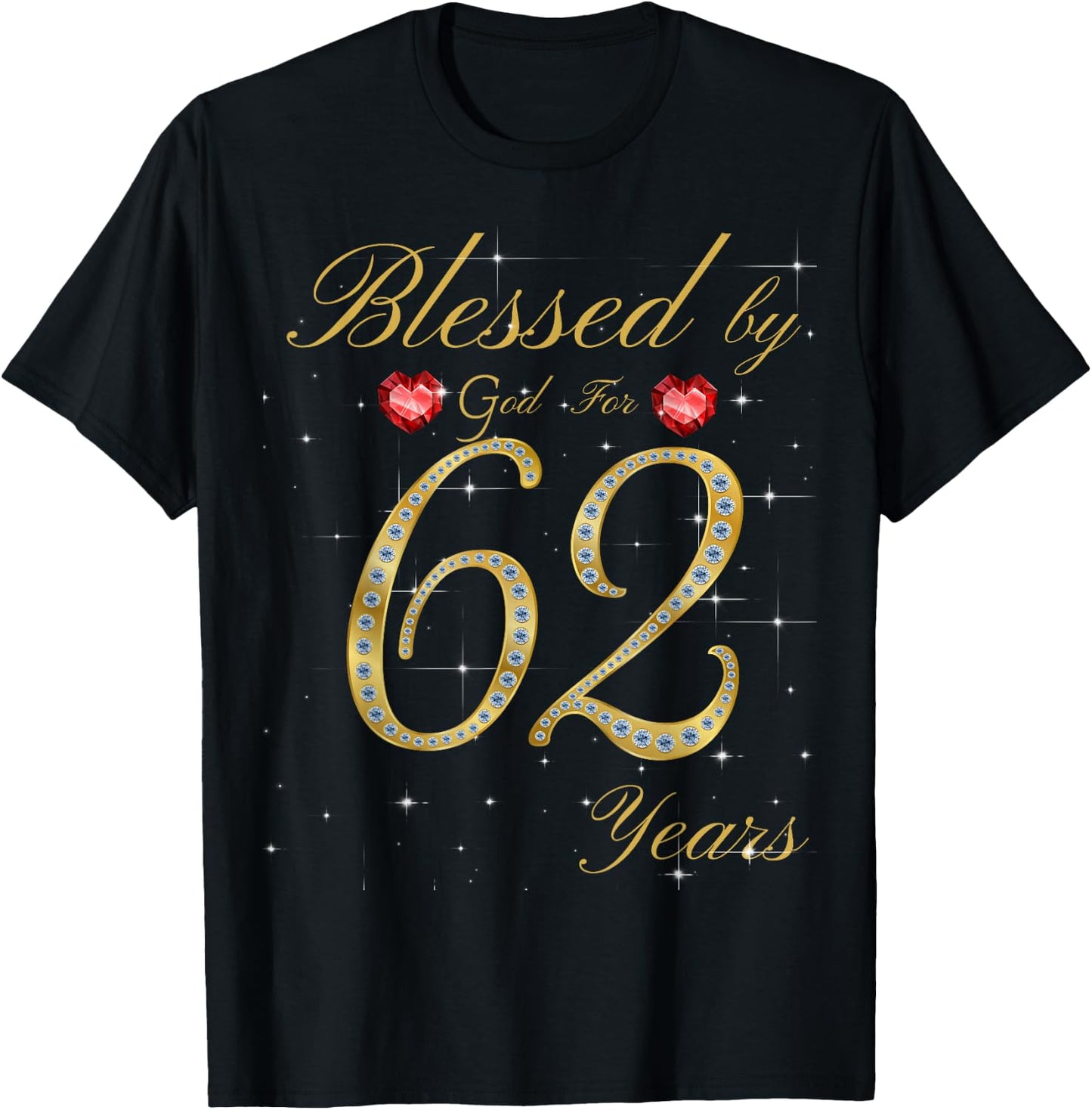 Happy 62nd Birthday Ideas Gods Grace And Mercy Queen T-Shirt - T-Shirt | Black