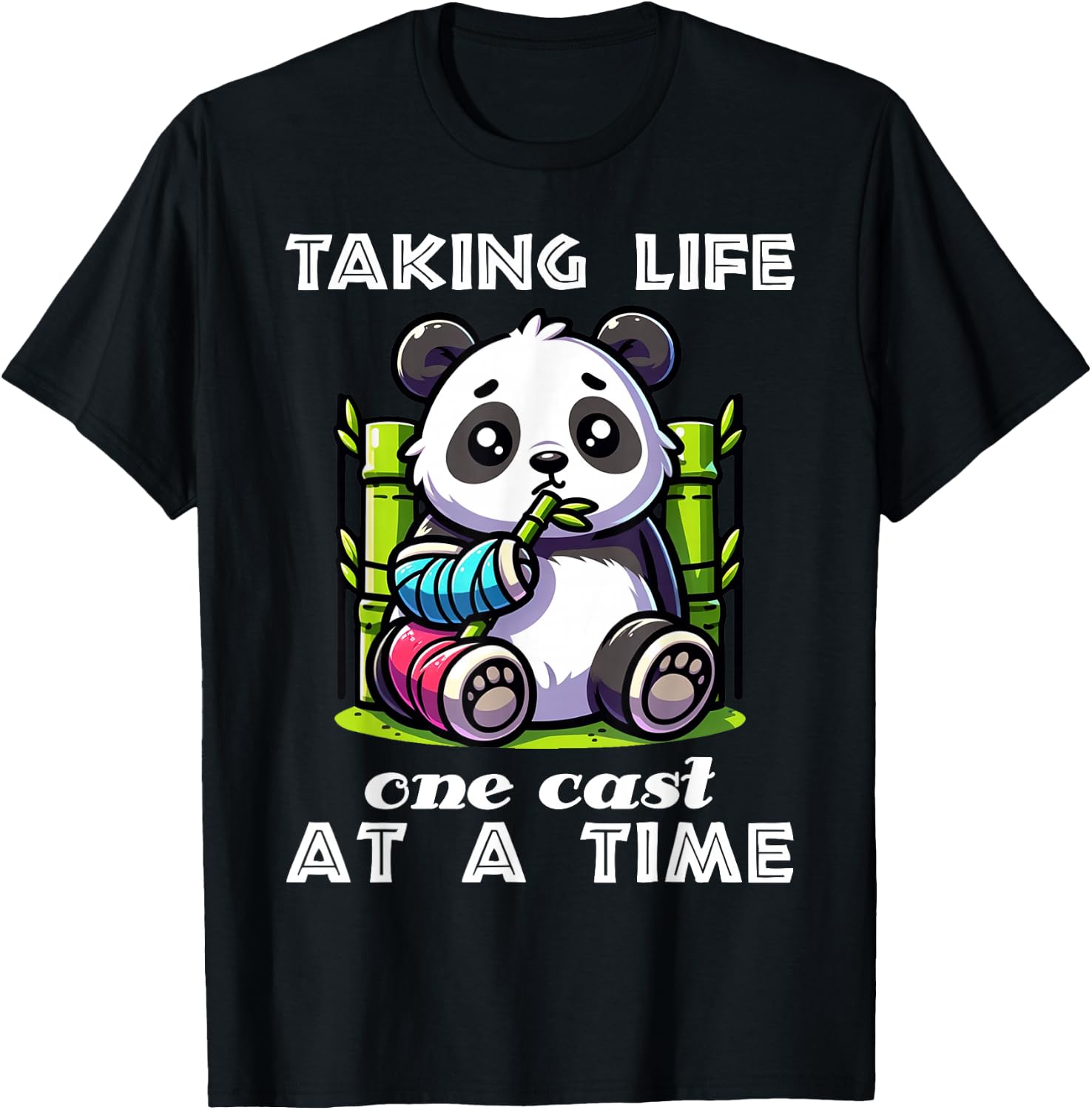 Taking Life One Cast At A Time Broken Arm Gifts For Kids T-Shirt - T-Shirt | Black