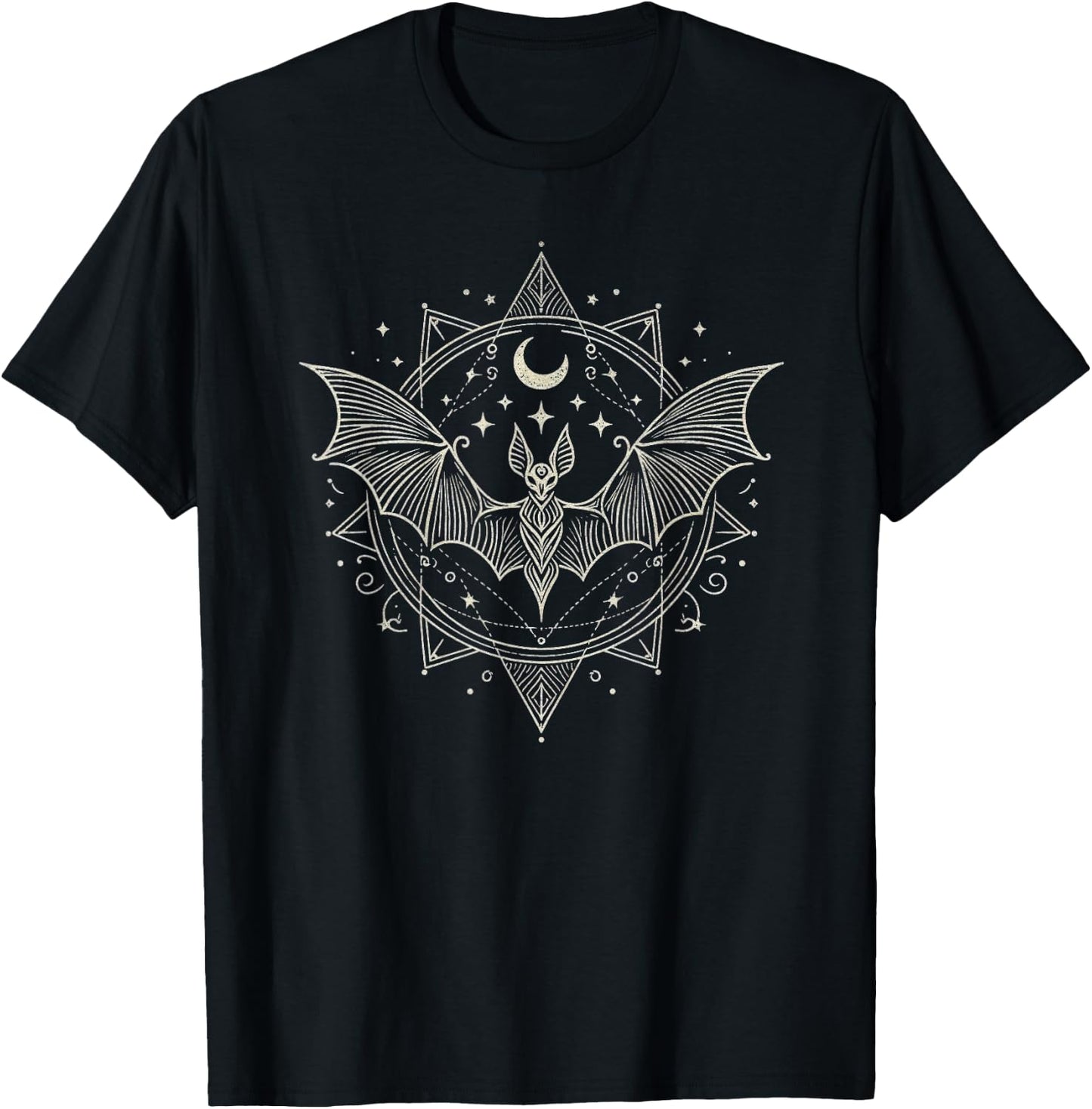 Bat Graphic Gothic Art Design T-Shirt - T-Shirt | Black