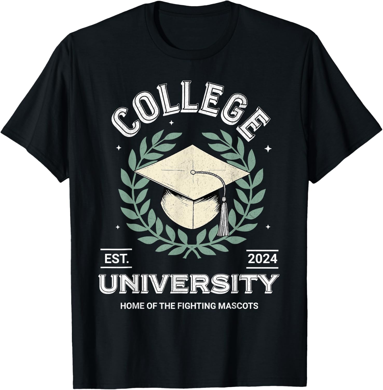 College University Retro Funny Generic Education T-Shirt - T-Shirt | Black