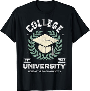 College University Retro Funny Generic Education T-Shirt - T-Shirt | Black