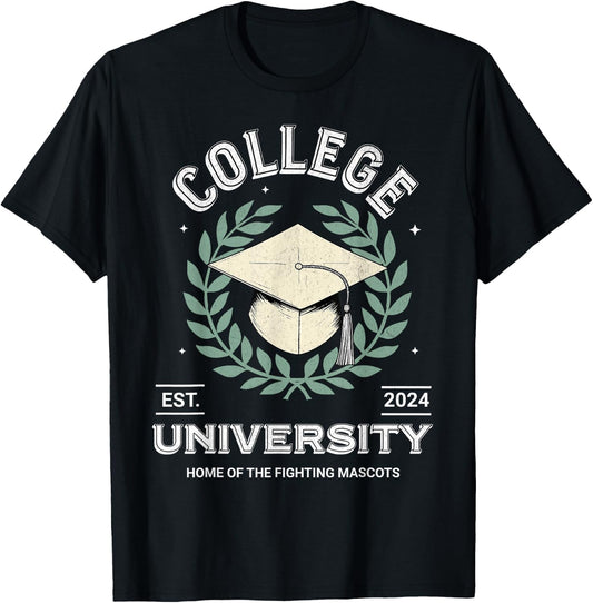 College University Retro Funny Generic Education T-Shirt - T-Shirt | Black