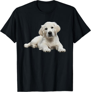White Lab English Cream Golden Retriever Dog Puppy Mom Girls T-Shirt - T-Shirt | Black